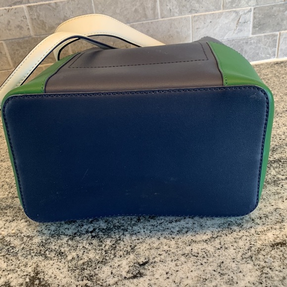 Ralph Lauren Navy and Green Debby Crossbody Bag Leather - Picture 6 of 12